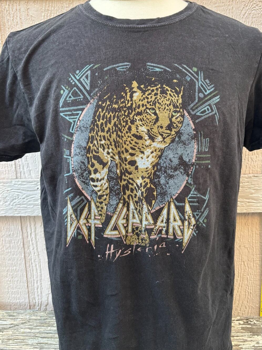 Def Leppard Hysteria black T-Shirt Size XL rock concert band shirt